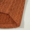 Women's Chestnut Textured Knit Side Pocket Open Front Cardigan - Image 14