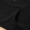 Women's Black Fleece Lined Half Zip Kangaroo Pockets Hoodie - Image 15