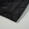 Women's Black Quilted High Neck Button Up Pocket Vest Coat for Winter - Image 9