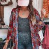 Women's Red Plaid Print Loose Vintage Shirt - Image 5