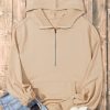 Women's Parchment Solid Oversized Hoodie with Kangaroo Pocket - Image 8