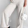 Women's Light Grey Cross-Waist Wide Leg Lounge Pants - Image 2