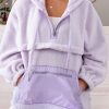 Women's Lavendula Fuzzy Patch Pocket Drawstring Hoodie - Image 2