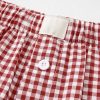 Women's Red Plaid Gingham High Waist Shorts with Elasticated Waistband - Image 9