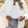 Women's White Floral Quilted Long Sleeve Jacket - Image 9