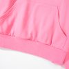 Women's Bonbon Pink Zip-up Stand Neck Kangaroo Pocket Sweatshirt - Image 14