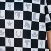 Women's Black Western Fashion Checkerboard Print Side Split T-Shirt - Image 21