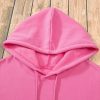Women's Bonbon Pink Fleece Lined Chunky Hoodie with Kangaroo Pocket - Image 14
