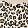 Women's Apricot Leopard Print Bubble Sleeve Bow Tie Front Peplum Blouse - Image 14