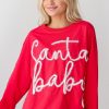 Women's Fiery Red Santa Baby Tinsel Graphic Oversize Sweatshirt - Image 8