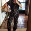 Women's Halloween Skeleton Pattern Black Short Sleeve Pajama Set - Image 6