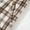 Women's Red Mixed Plaid Patchwork Retro Shacket - Image 12