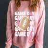 Women's Pink GAME DAY Rugby Football Graphic Pullover Sweatshirt - Image 6