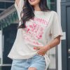 Women's White Western BREAK HORSES Cowboy Graphic Crewneck T-Shirt - Image 2