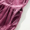 Plus Size Velvet Meadow Mauve Tiered Buttons Dress with V Neck - Image 9