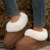 Women's Chestnut Plush Suede Trim Thick Sole Flat Snow Boots for Ultimate Comfort - Image 3