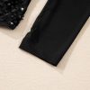 Women's Black Sequin Velvet Sheer Mesh Mock Neck Blouse for Elegant Night Out - Image 12