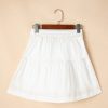 Women's White Contrast Stitching Knotted High Waist A-Line Mini Skirt - Image 5