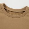 Women's Camel Solid Fleece Lined Drop Shoulder High Low Sweatshirt - Image 18