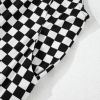 Women's Black Checkered Print Wide Leg Jumpsuit with Pockets - Image 11