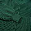 Women's Blackish Green Textured Crew Neck Lantern Sleeve Sweater - Image 10