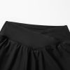 Women's Black Solid Pocketed Crossover High Waist Swim Skort - Image 17