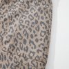 Women's Khaki Leopard Printed Wide Leg Jeans with Drawstring Waist and Pockets - Image 11