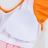 Women's Vitality Orange Color Block Ruffled Backless One Piece Swimsuit - Image 14