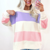 Women's Beige Colorblock Patchwork Drop Shoulder Crewneck Sweatshirt - Image 8