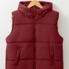 Women's Clay Hooded Puffer Vest with Zip-up Side Pockets - Image 9