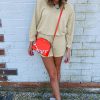 Women's Textured Buttoned Long Sleeve Pullover Top & Coordinating Shorts Set - Image 5