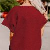 Women's Red Dahlia Textured Loose Fit T-Shirt and Drawstring Pants Set - Image 2