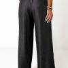 Women's High Waist Wide Leg Jeans with Ruffles and Side Pockets - Black - Image 8
