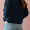 Women's Sail Blue Star Pattern Drop Shoulder Knitted Sweater - Image 2