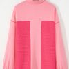 Women's Peach Blossom Two Tone Waffle Knit Buttoned Shacket - Image 6