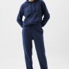 Women's Navy Blue Fleece Lined Drawstring Waist Joggers - Image 3