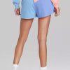 Women's Sky Blue Colorblock Patchwork Long Sleeve Shorts Outfit Set - Image 4