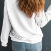 Thanksgiving Beige Rhinestone Pumpkin Graphic Crewneck Sweatshirt for Women - Image 5