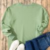 Women's Smoke Green Solid O Neck Pullover Sweatshirt - Image 6