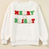 Women's White Christmas MERRY & Bright Chenille Graphic Sherpa Sweatshirt - Image 4