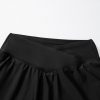 Women's Black Solid Pocketed Crossover High Waist Swim Skort - Image 16