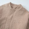 Women's Light French Beige Floral Quilted Jacket with Long Sleeves - Image 23