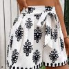 Women's Black Tribal Geometric Print Belted High Waist Casual Shorts - Image 7