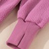 Women's Bright Pink Sherpa Oversized Drop Shoulder Sweatshirt - Image 11