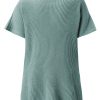 Women's Haze Blue Oversized Short Sleeve Sweater with Side Slits - Image 9