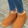 Women's Chestnut Faux Fur Lined Suede Ankle Snow Boots for Winter - Image 6