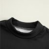 Women's Black Mock Neck Thermal Lined Long Sleeve Tee - Image 12