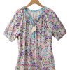 Women's Multicolour Bohemian Floral V Neck Loose Half Sleeve Blouse - Chic Summer Top - Image 12