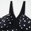 Women's Black Polka Dot Print V Neck Tankini Set - Stylish Two-Piece Swimwear - Image 13