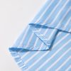 Women's Sky Blue Stripe Contrast Cuffed Sleeve Casual Shirt with Patch Pocket - Image 12